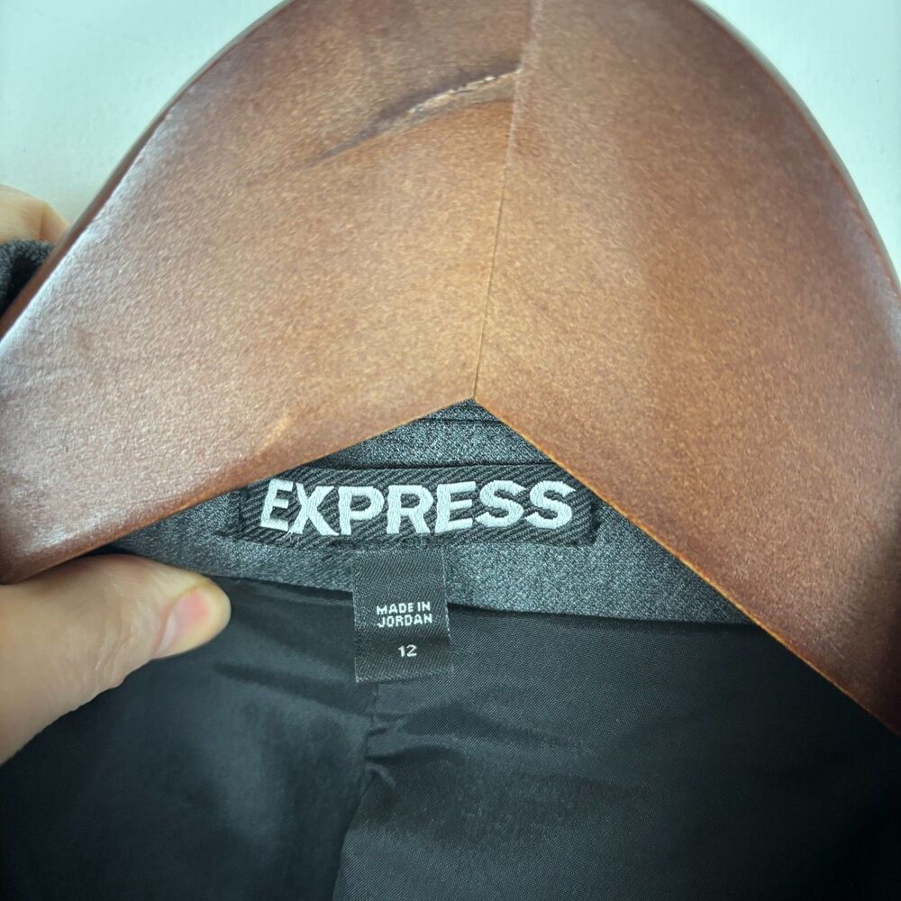 Express Editor Fitted Gray One Button Blazer Wome… - image 2